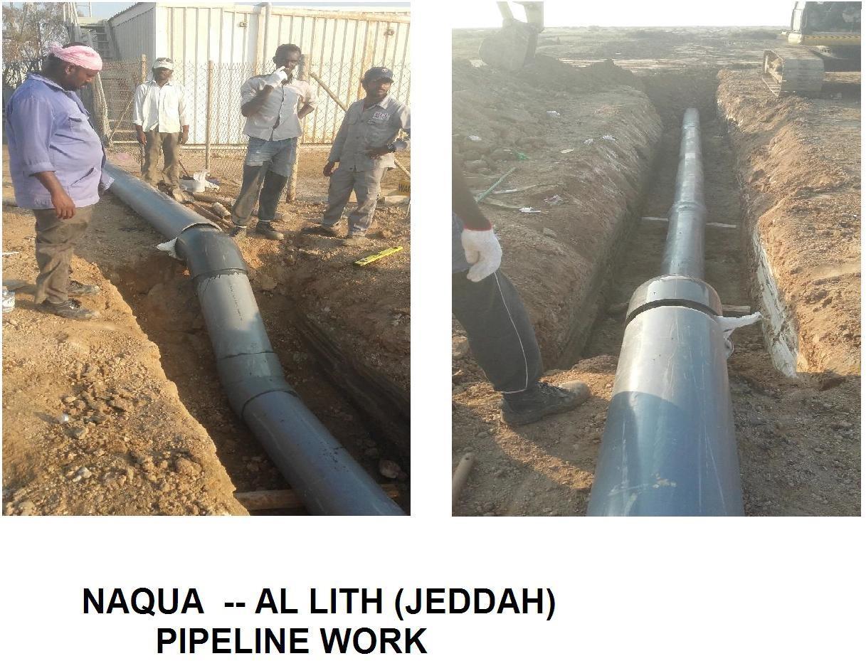 Pipeline work at site