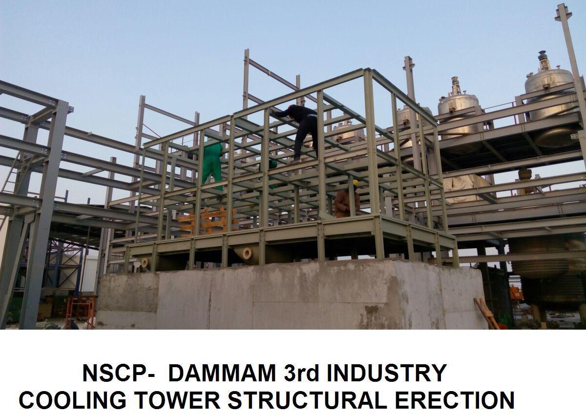 Cooling tower structural erection